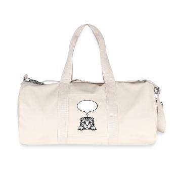 Schottische Faltohrkatze Sprechblase - Recycelte Canvas-Sporttasche von Stanley/Stella - Naturweiß - Vorne