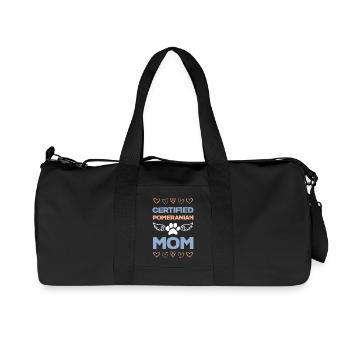 Certified Pomeranian Mom Shirt - Recycled Canvas Sports Bag by Stanley/Stella - black - Front