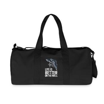  Klettern Life Is Better On The Wall Bouldern - Recycelte Canvas-Sporttasche von Stanley/Stella - Schwarz - Vorne