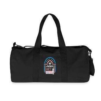 10 Jahre Netball Jubiläum Netballspieler Jubi - Recycelte Canvas-Sporttasche von Stanley/Stella - Schwarz - Vorne
