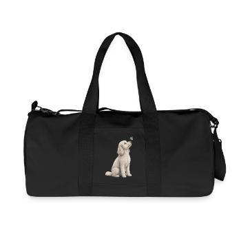 Poodle with butterfly design for animal lovers - Recycled Canvas Sports Bag by Stanley/Stella - black - Front