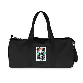 panda - Recycled Canvas Sports Bag by Stanley/Stella - black - Front