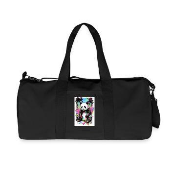 Panda - Recycelte Canvas-Sporttasche von Stanley/Stella - Schwarz - Vorne