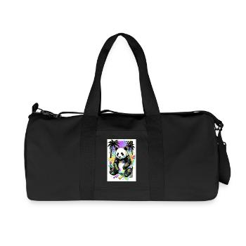 panda - Recycled Canvas Sports Bag by Stanley/Stella - black - Front