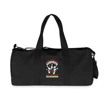 Zum Bowlen Geboren Bowling Spruch - Recycelte Canvas-Sporttasche von Stanley/Stella - Schwarz - Vorne