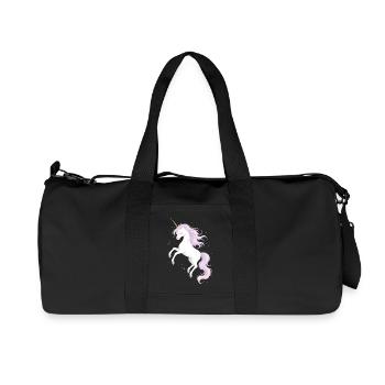 Magical Unicorn Illustration - Recycled Canvas Sports Bag by Stanley/Stella - black - Front