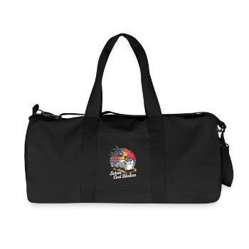 Otter mit Sonnenbrille und Basecap am Strand - Recycelte Canvas-Sporttasche von Stanley/Stella - Schwarz - Vorne