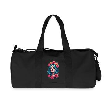 Dia de los Muertos tête femme Mexique sugar skull - Sac de sport en toile recyclée Stanley/Stella - noir - Devant