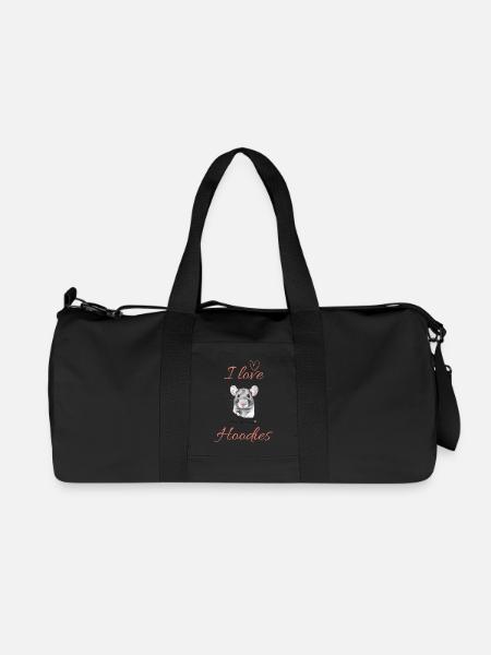 I love Hoodies – süße Ratte - Recycelte Canvas-Sporttasche von Stanley/Stella - Schwarz
