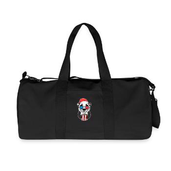 Noël Panda Bear Popcorn Cinéma - Sac de sport en toile recyclée Stanley/Stella - noir - Devant