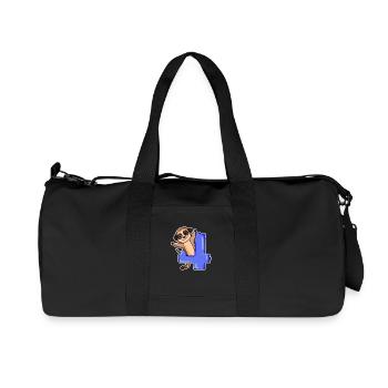 4 ans - 4ème anniversaire avec motif animal - Sac de sport en toile recyclée Stanley/Stella - noir - Devant