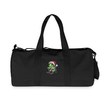 Tortue de Noël Père Noël Sports d’hiver Skieur - Sac de sport en toile recyclée Stanley/Stella - noir - Devant