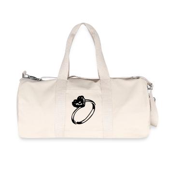 bague en diamant de coeur - Sac de sport en toile recyclée Stanley/Stella - blanc naturel - Devant