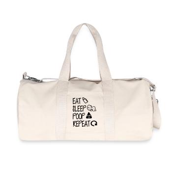 manger dormir faire caca répéter - Sac de sport en toile recyclée Stanley/Stella - blanc naturel - Devant
