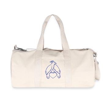 2 doves heart birds two couple sitting in love - Recycled Canvas Sports Bag by Stanley/Stella - natural - Front