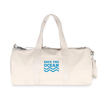 Rettet den Ozean - Recycelte Canvas-Sporttasche von Stanley/Stella - Naturweiß - Vorne