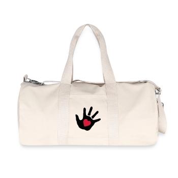 Bébé main - cœur - Sac de sport en toile recyclée Stanley/Stella - blanc naturel - Devant