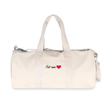 fait avec amour - Sac de sport en toile recyclée Stanley/Stella - blanc naturel - Devant