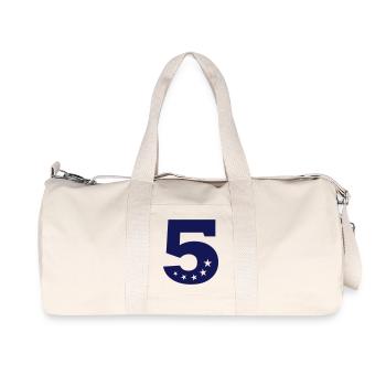 Fünf 5. Geburtstag - Recycelte Canvas-Sporttasche von Stanley/Stella - Naturweiß - Vorne