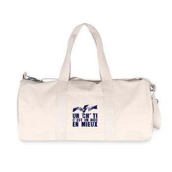 ch ti chti un dieu en mieux main eclair - Sac de sport en toile recyclée Stanley/Stella - blanc naturel - Devant
