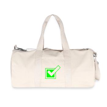 Tick Tick icon - Recycled Canvas Sports Bag by Stanley/Stella - natural - Front