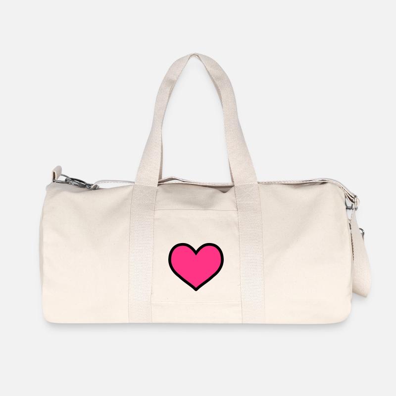 herz - Recycelte Canvas-Sporttasche von Stanley/Stella - Naturweiß