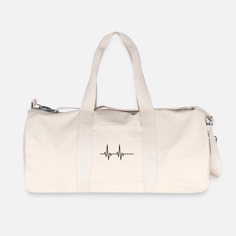 Puls Pulsschlag Herzschlag - Recycelte Canvas-Sporttasche von Stanley/Stella - Naturweiß