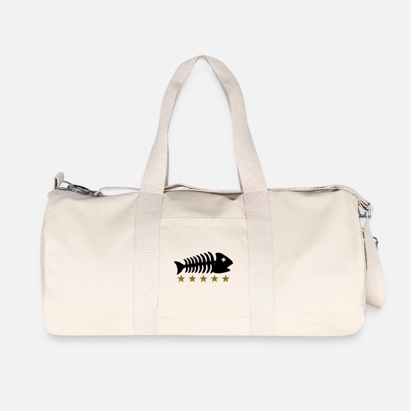 Fishing Fishbone Logo - Recycelte Canvas-Sporttasche von Stanley/Stella - Naturweiß
