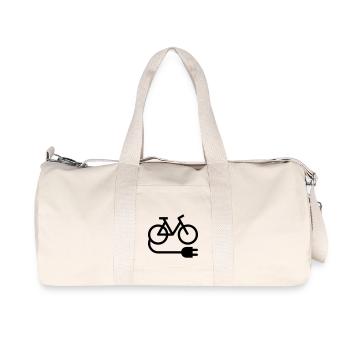E-bike - Recycelte Canvas-Sporttasche von Stanley/Stella - Naturweiß - Vorne