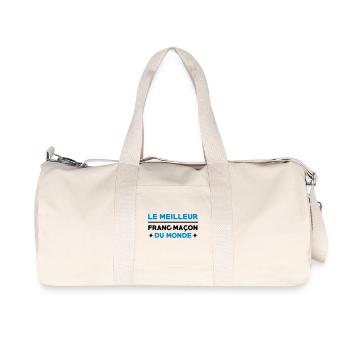 Franc-Maçonnerie / Franc Maçonnerie / Franc Maçon - Sac de sport en toile recyclée Stanley/Stella - blanc naturel - Devant