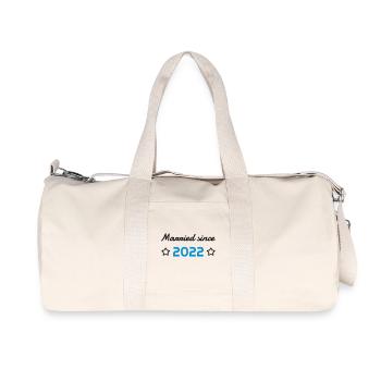2022 - Birthday Wedding - Marriage - Love - Wife - Recycled Canvas Sports Bag by Stanley/Stella - natural - Front