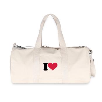 I - love - Recycled Canvas Sports Bag by Stanley/Stella - natural - Front