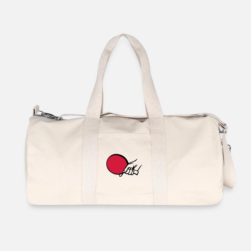 tischtennis_shake_hands_2c - Recycelte Canvas-Sporttasche von Stanley/Stella - Naturweiß