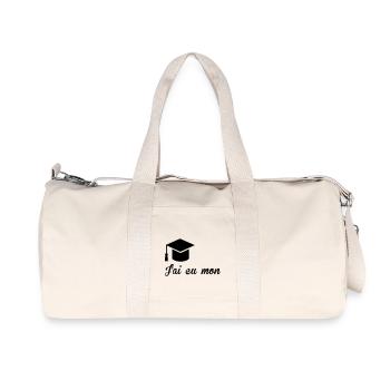 Diplôme : A Personnaliser / diplome ecole etudes - Sac de sport en toile recyclée Stanley/Stella - blanc naturel - Devant