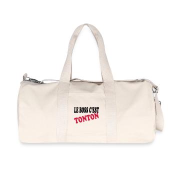 Le boss c'est tonton - Recycelte Canvas-Sporttasche von Stanley/Stella - Naturweiß - Vorne