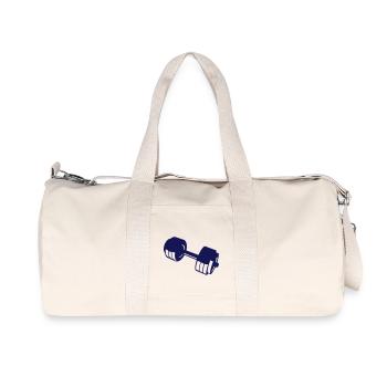 Weightlifting bodybuilding dumbbell - Recycled Canvas Sports Bag by Stanley/Stella - natural - Front