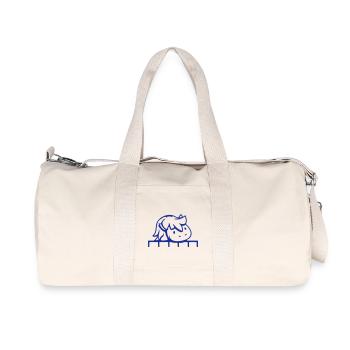 Pferd hinter Zaun versteckt Holz Mauer Stalltür - Recycelte Canvas-Sporttasche von Stanley/Stella - Naturweiß - Vorne
