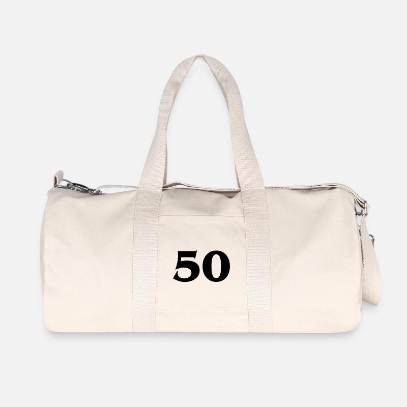 Zahl 50 - Recycelte Canvas-Sporttasche von Stanley/Stella - Naturweiß