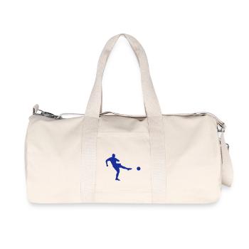 fussball1 - Sac de sport en toile recyclée Stanley/Stella - blanc naturel - Devant