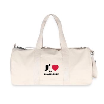 J'aime la Guadeloupe (V) - Recycelte Canvas-Sporttasche von Stanley/Stella - Naturweiß - Vorne