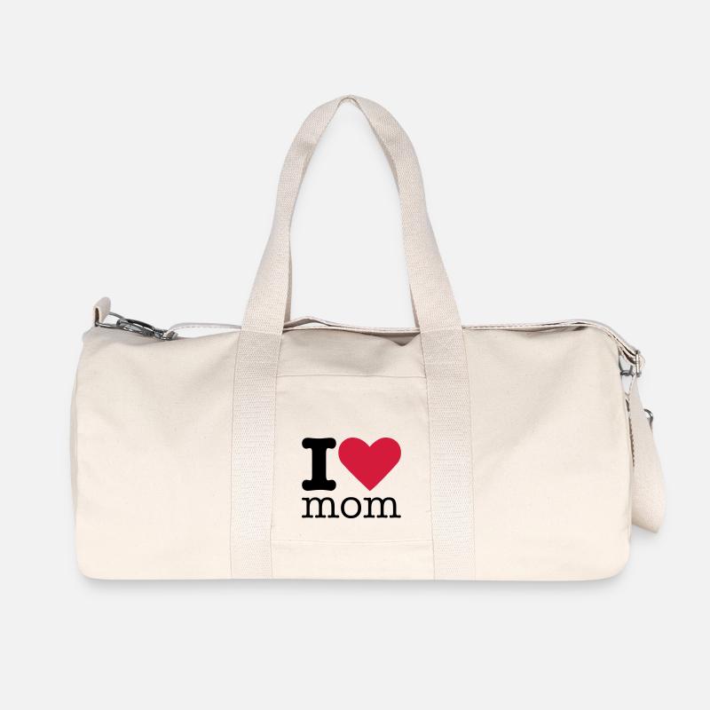 I Love Mom - Recycelte Canvas-Sporttasche von Stanley/Stella - Naturweiß