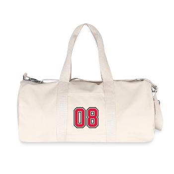 08 sports jersey football number - Recycelte Canvas-Sporttasche von Stanley/Stella - Naturweiß - Vorne