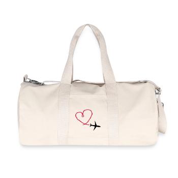 Plane Heart - Recycelte Canvas-Sporttasche von Stanley/Stella - Naturweiß - Vorne