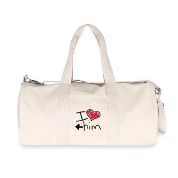 i_love_him_va2 - Sac de sport en toile recyclée Stanley/Stella - blanc naturel - Devant