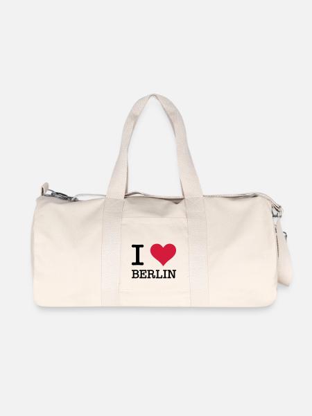 I Love Berlin - Recycelte Canvas-Sporttasche von Stanley/Stella - Naturweiß
