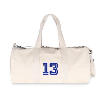 College Numbers, Nummern, Sports Numbers, 13 - Recycled Canvas Sports Bag by Stanley/Stella - natural - Front