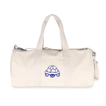 Turtle Hidden Shy Funny Grin - Recycled Canvas Sports Bag by Stanley/Stella - natural - Front