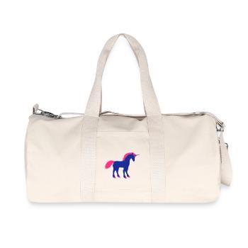 Unicorn Fairy Tale Silhouette Outline Shadow Horse - Recycled Canvas Sports Bag by Stanley/Stella - natural - Front