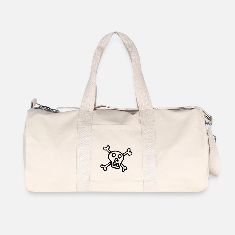 totenkopf - Recycelte Canvas-Sporttasche von Stanley/Stella - Naturweiß