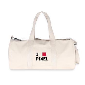 I LOVE PIXELS - Recycled Canvas Sports Bag by Stanley/Stella - natural - Front